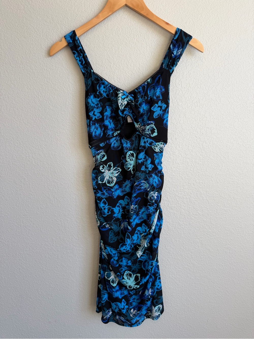 Adore Me Blue Floral Tie-Front Sundress